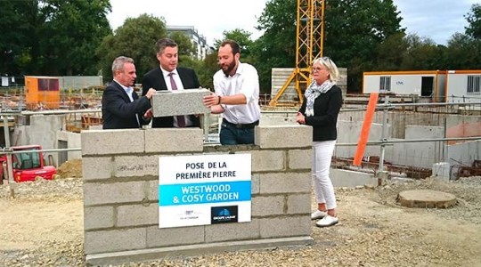 Le Groupe Launay pose la 1ère pierre des résidences Westwood et Cosy Garden à Chantepie