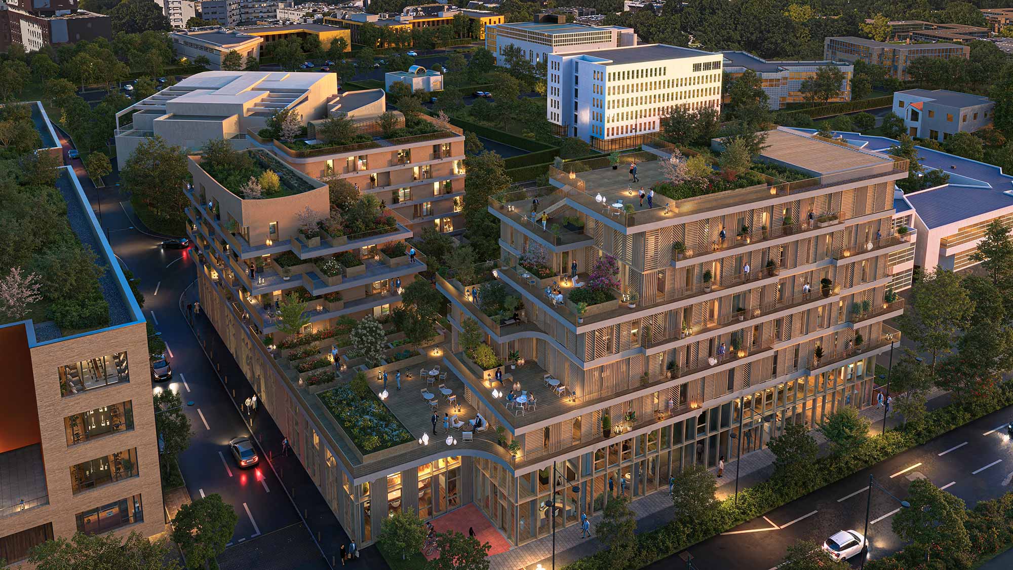 Vue aérienne du futur siège du Groupe LAUNAY